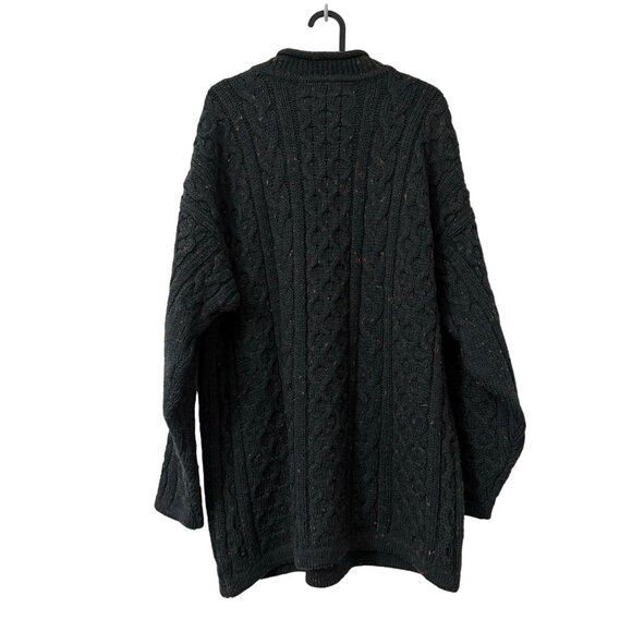 VTG West Highland Woollens Scotland Speckled Green Chunky Knit Wool Sweater M/L - Picture 4 of 6